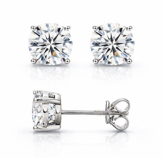 GRA Certified Diamond Studded Screwback Earrings