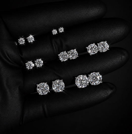 GRA Certified Diamond Studded Screwback Earrings
